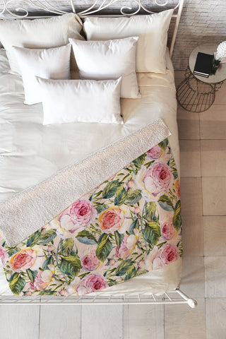 Marta Barragan Camarasa Flowery meadow Fleece Throw Blanket