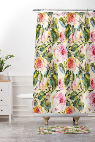 Marta Barragan Camarasa Flowery meadow Shower Curtain And Mat
