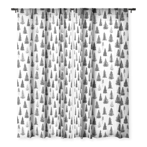 Marta Barragan Camarasa Forest in BW Sheer Window Curtain