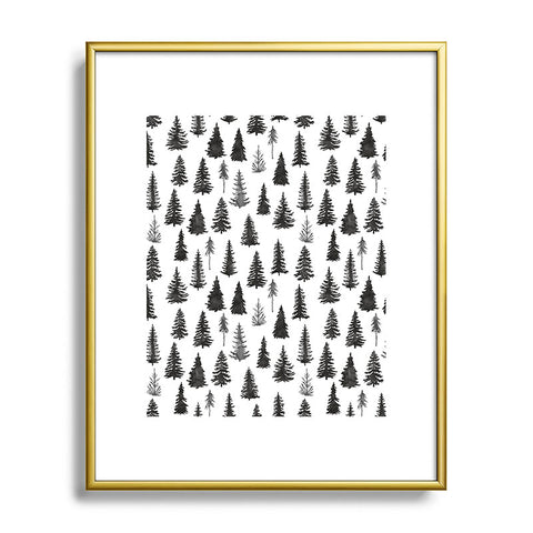 Marta Barragan Camarasa Forest in BW Metal Framed Art Print