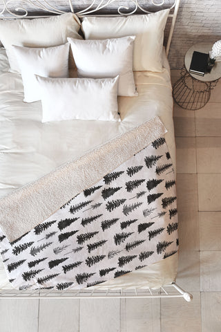 Marta Barragan Camarasa Forest in BW Fleece Throw Blanket