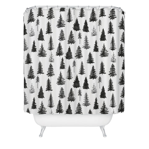 Marta Barragan Camarasa Forest in BW Shower Curtain