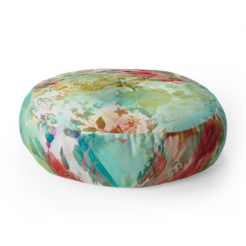 Marta Barragan Camarasa Fractal floral Floor Pillow Round