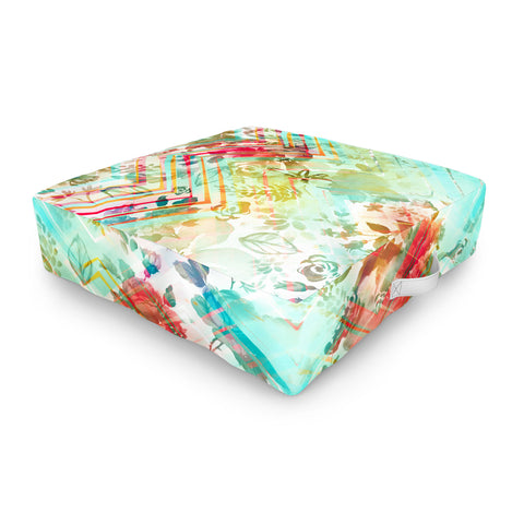 Marta Barragan Camarasa Fractal floral Outdoor Floor Cushion