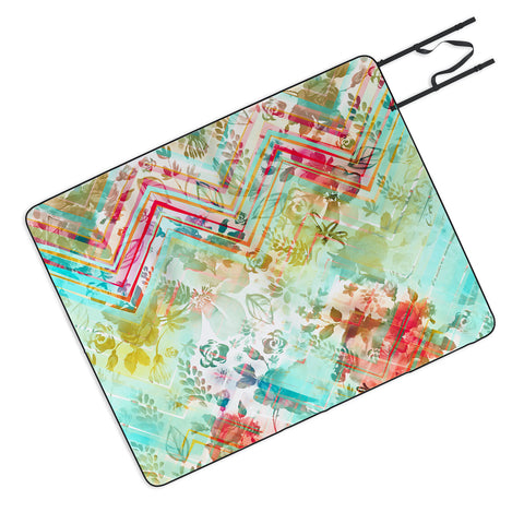 Marta Barragan Camarasa Fractal floral Picnic Blanket