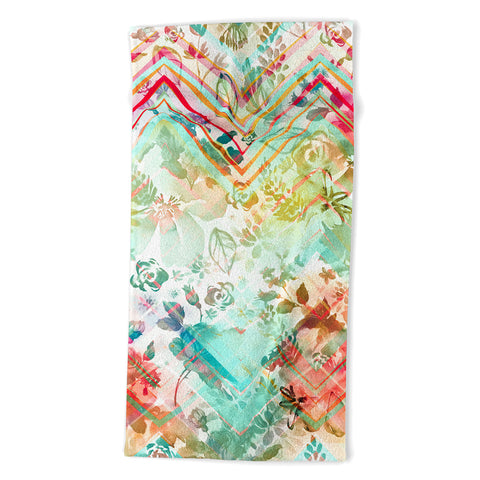 Marta Barragan Camarasa Fractal floral Beach Towel