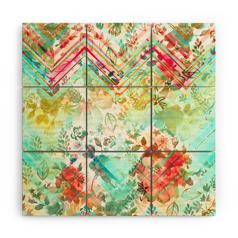 Marta Barragan Camarasa Fractal floral Wood Wall Mural