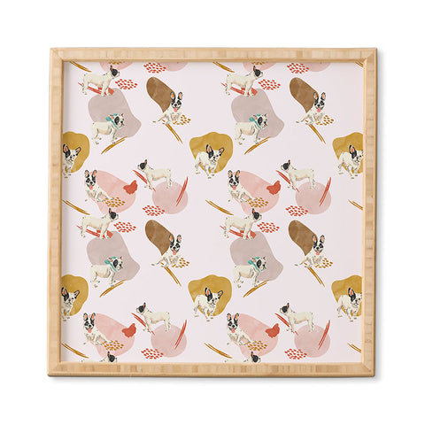 Marta Barragan Camarasa French bulldog pattern Framed Wall Art
