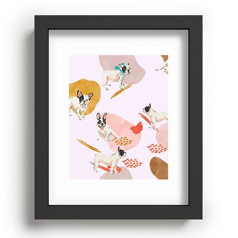Marta Barragan Camarasa French bulldog pattern Recessed Framing Rectangle