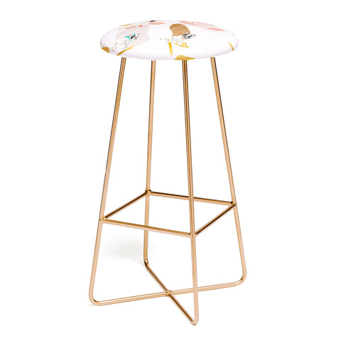Marta Barragan Camarasa French bulldog pattern Bar Stool