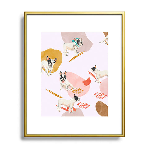 Marta Barragan Camarasa French bulldog pattern Metal Framed Art Print