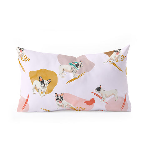 Marta Barragan Camarasa French bulldog pattern Oblong Throw Pillow