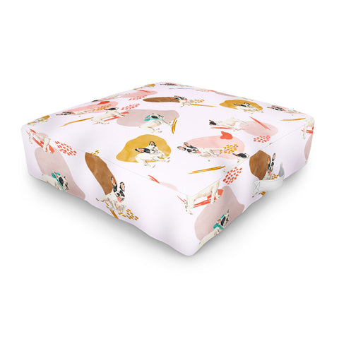 Marta Barragan Camarasa French bulldog pattern Outdoor Floor Cushion