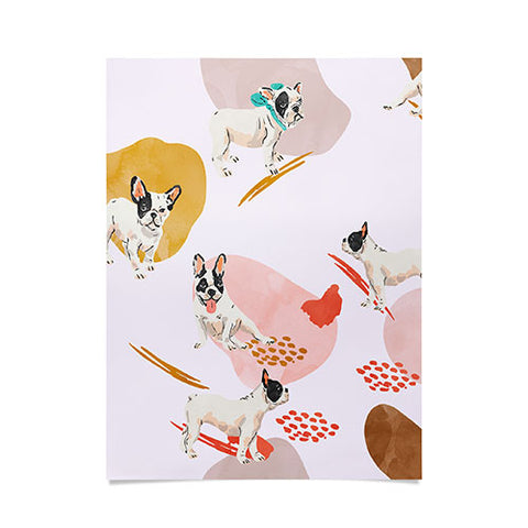 Marta Barragan Camarasa French bulldog pattern Poster