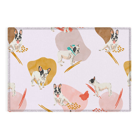 Marta Barragan Camarasa French bulldog pattern Outdoor Rug