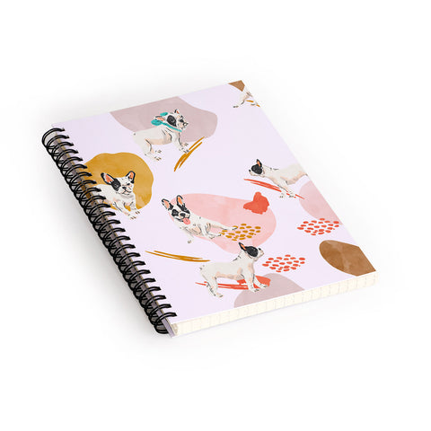 Marta Barragan Camarasa French bulldog pattern Spiral Notebook