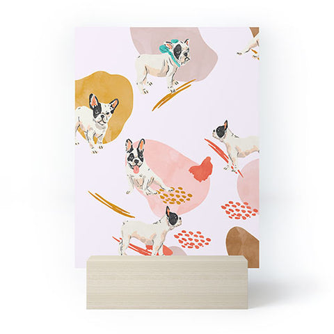Marta Barragan Camarasa French bulldog pattern Mini Art Print