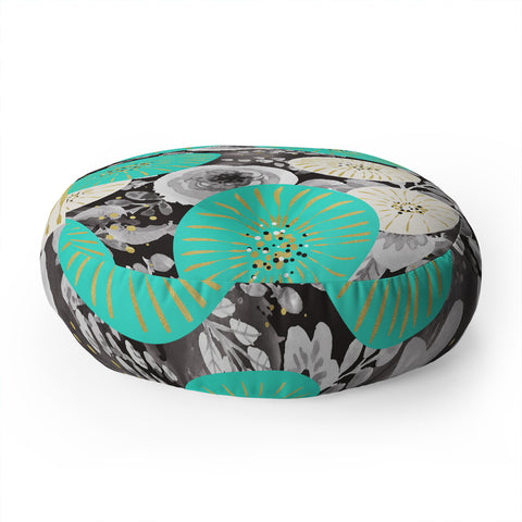 Marta Barragan Camarasa GALAXY OF FLOWERS Floor Pillow Round