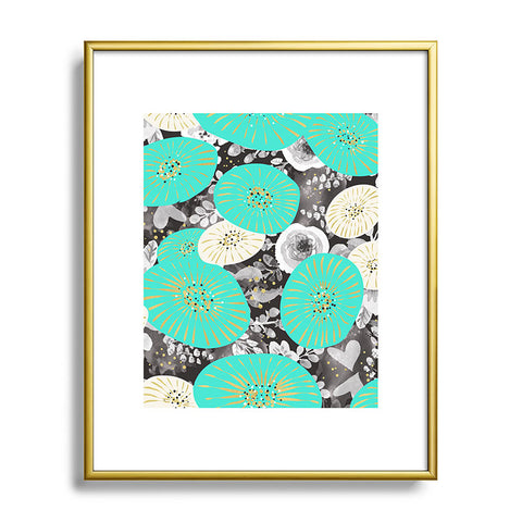 Marta Barragan Camarasa GALAXY OF FLOWERS Metal Framed Art Print