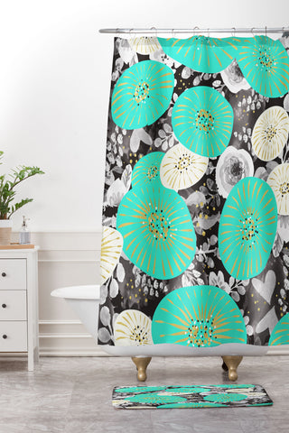 Marta Barragan Camarasa GALAXY OF FLOWERS Shower Curtain And Mat