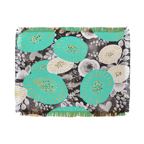 Marta Barragan Camarasa GALAXY OF FLOWERS Throw Blanket
