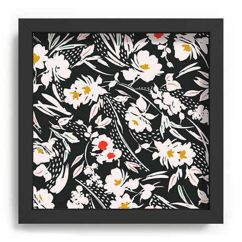 Marta Barragan Camarasa Garden floral brushstrokes Recessed Framing Square
