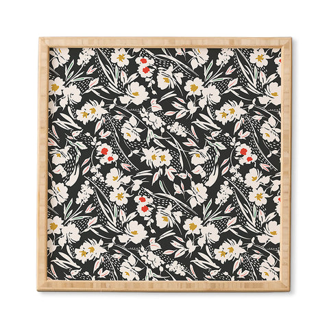 Marta Barragan Camarasa Garden floral brushstrokes Framed Wall Art