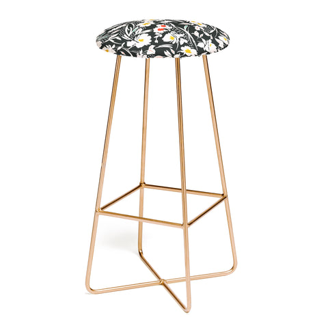Marta Barragan Camarasa Garden floral brushstrokes Bar Stool