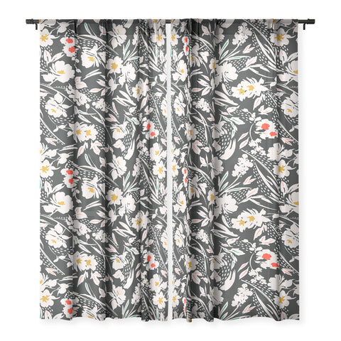 Marta Barragan Camarasa Garden floral brushstrokes Sheer Non Repeat