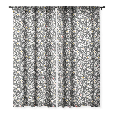Marta Barragan Camarasa Garden floral brushstrokes Sheer Window Curtain