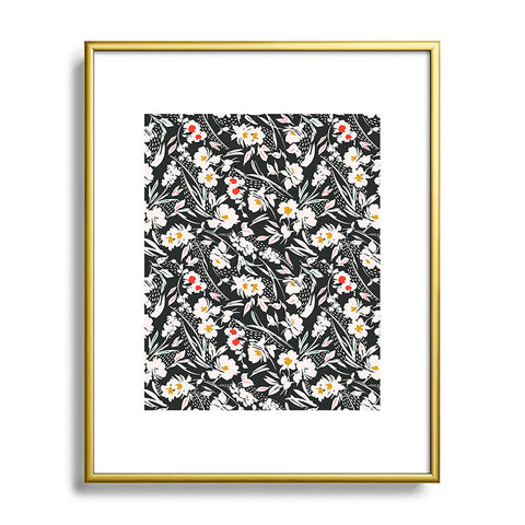 Marta Barragan Camarasa Garden floral brushstrokes Metal Framed Art Print