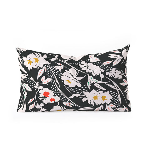 Marta Barragan Camarasa Garden floral brushstrokes Oblong Throw Pillow