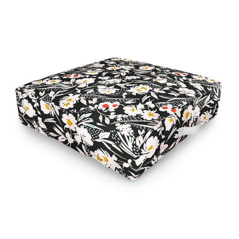 Marta Barragan Camarasa Garden floral brushstrokes Outdoor Floor Cushion