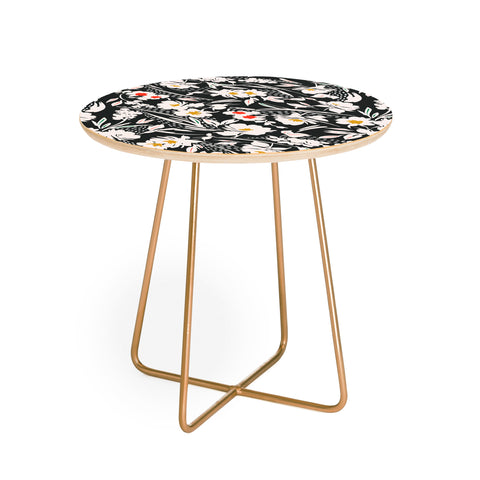 Marta Barragan Camarasa Garden floral brushstrokes Round Side Table