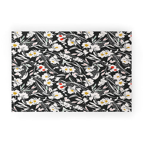 Marta Barragan Camarasa Garden floral brushstrokes Welcome Mat