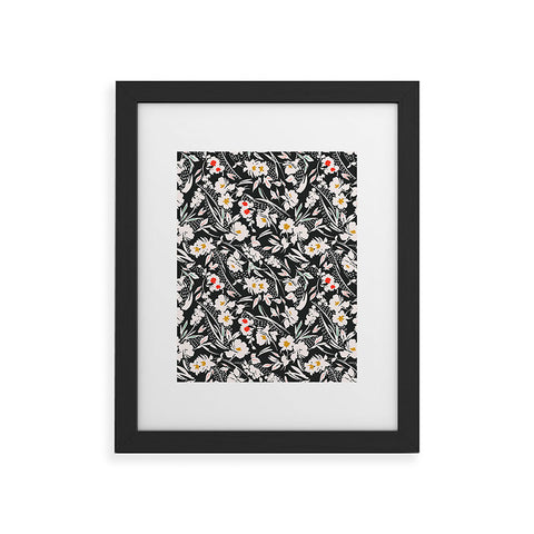 Marta Barragan Camarasa Garden floral brushstrokes Framed Art Print
