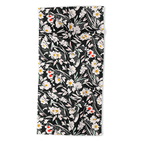 Marta Barragan Camarasa Garden floral brushstrokes Beach Towel