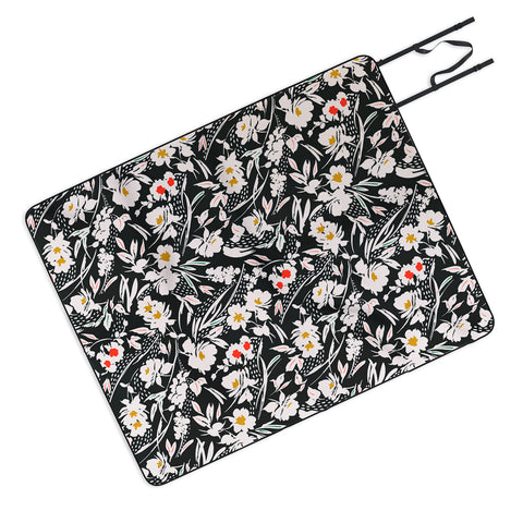 Marta Barragan Camarasa Garden floral brushstrokes Picnic Blanket