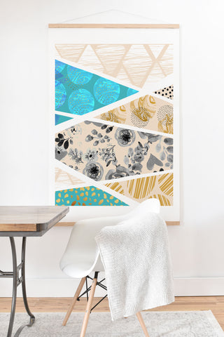 Marta Barragan Camarasa Geometric Mosaic abstract textures 2 Art Print And Hanger