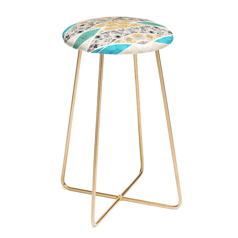 Marta Barragan Camarasa Geometric Mosaic abstract textures 2 Counter Stool