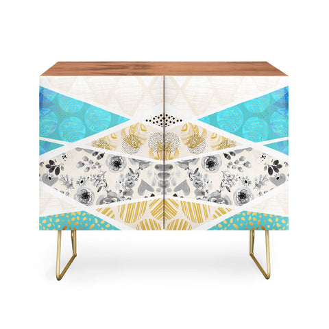 Marta Barragan Camarasa Geometric Mosaic abstract textures 2 Credenza