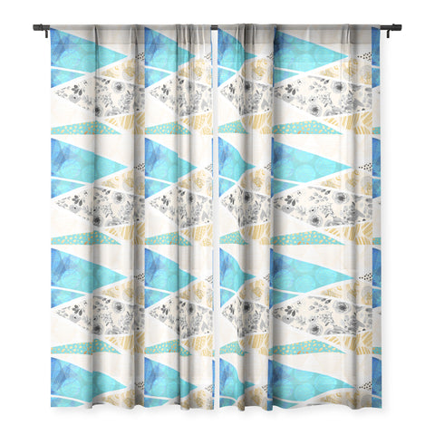 Marta Barragan Camarasa Geometric Mosaic abstract textures 2 Sheer Window Curtain