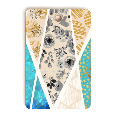 Marta Barragan Camarasa Geometric Mosaic abstract textures 2 Cutting Board Rectangle