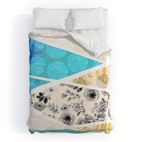 Marta Barragan Camarasa Geometric Mosaic abstract textures 2 Duvet Cover