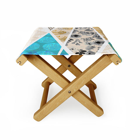 Marta Barragan Camarasa Geometric Mosaic abstract textures 2 Folding Stool