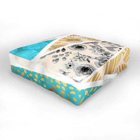 Marta Barragan Camarasa Geometric Mosaic abstract textures 2 Outdoor Floor Cushion