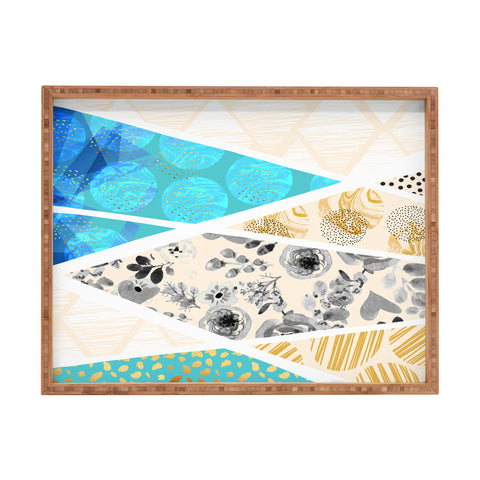 Marta Barragan Camarasa Geometric Mosaic abstract textures 2 Rectangular Tray