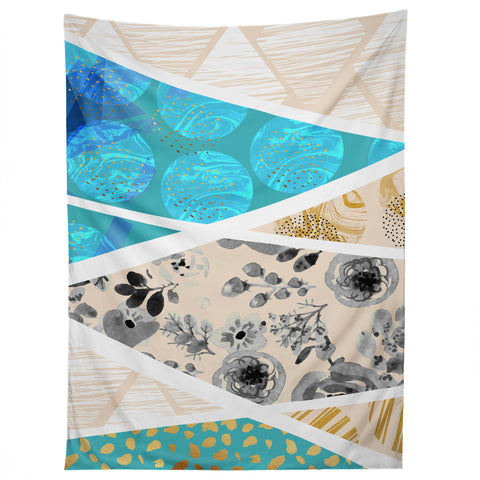 Marta Barragan Camarasa Geometric Mosaic abstract textures 2 Tapestry