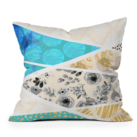 Marta Barragan Camarasa Geometric Mosaic abstract textures 2 Outdoor Throw Pillow