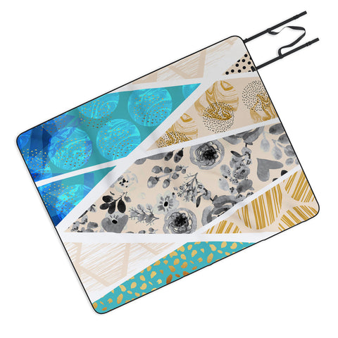 Marta Barragan Camarasa Geometric Mosaic abstract textures 2 Picnic Blanket